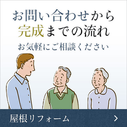 屋根リフォーム　お問い合わせから完成までの流れ